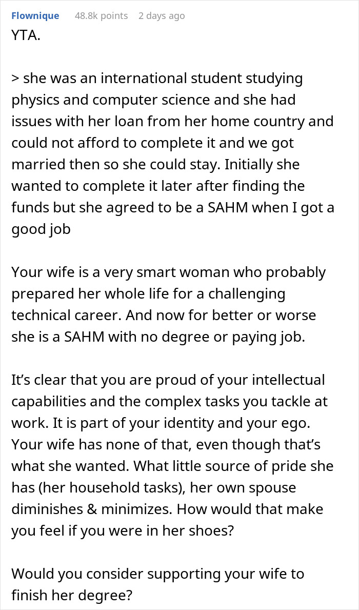 &ldquo;You Need To Go Back To Husband School&rdquo;: Guy Claps Back At Stay-At-Home Wife, She&rsquo;s Now Angry