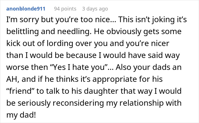 Father's Friend Infantilizes His Daughter Until She Finally Snaps