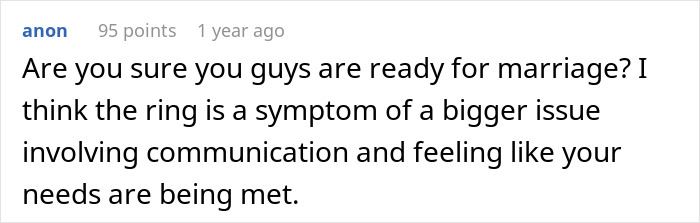 Guy Listens To His Mom’s Advice When Getting Proposal Ring, Instead Of Fiancée’s Detailed Requests Guy Listens To His Mom’s Advice When Getting Proposal Ring, Instead Of Fiancée’s Detailed Requests
