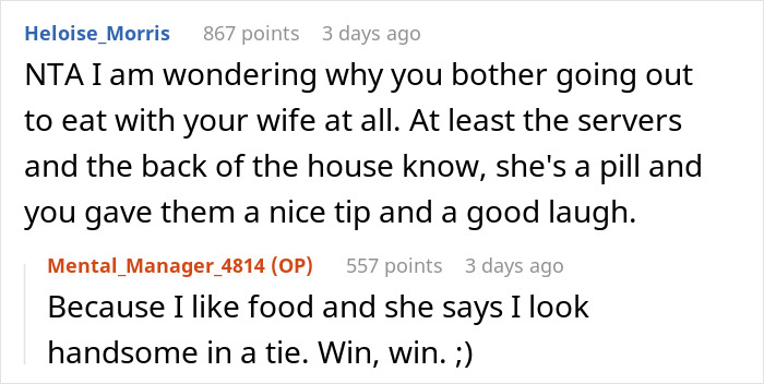 Wife Gets Reality Check After She Sees Husband Compensating Servers For Her Rudeness