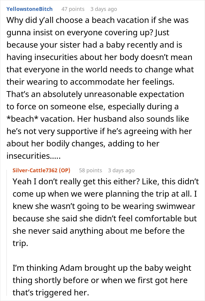Woman Demands Sister Cover Up Her Bikini, Throws A Fit When She Refuses