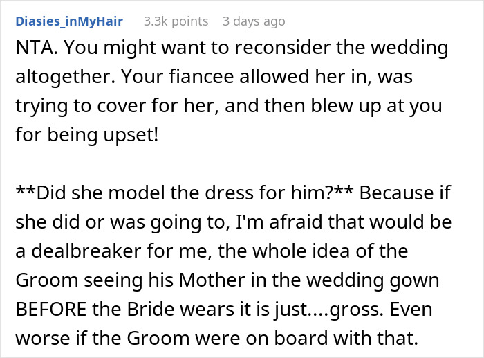 Woman's Fianc&eacute; Lets His Mom Try On Her Wedding Dress, Knowing She Would Be Livid, Drama Ensues