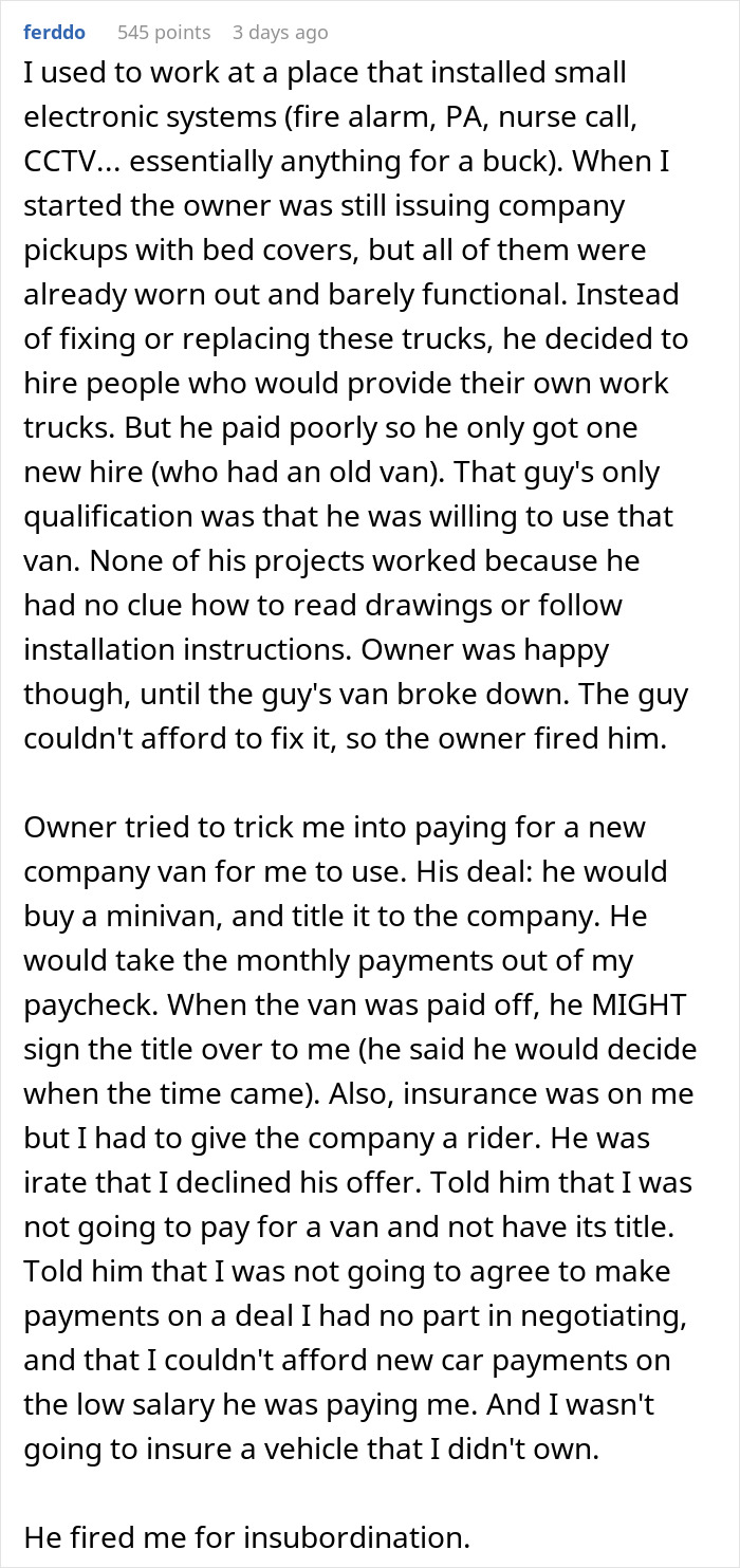 Folks Online Are Giggling Over This IT Guy's Tale As He Makes Company Fund All His Driving Costs Folks Online Are Giggling Over This IT Guy's Tale As He Makes Company Fund All His Driving Costs