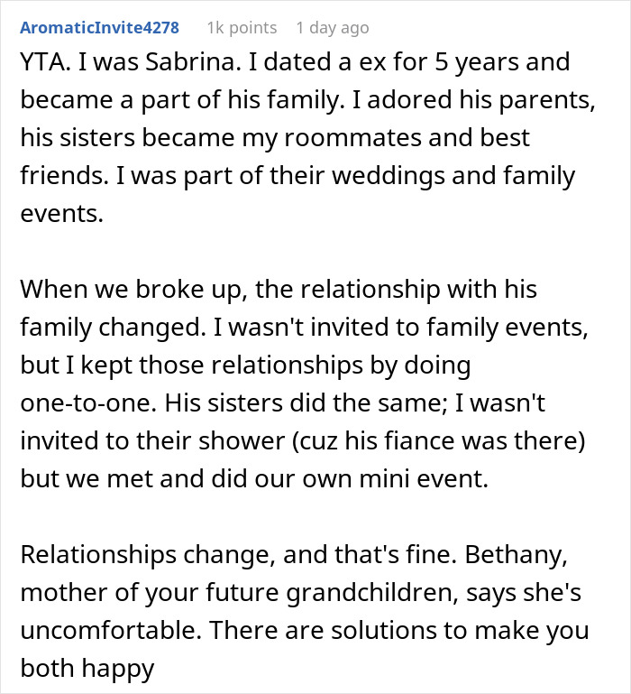 &ldquo;AITA For Telling My Son&rsquo;s Wife That His Ex Is In The Family And Has Been Here Longer Than She Has&rdquo;
