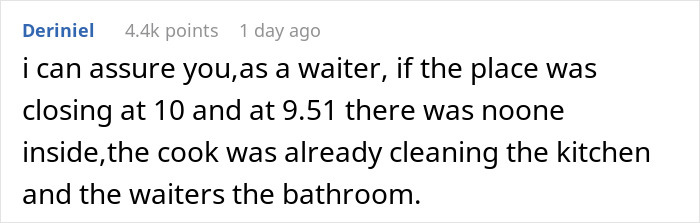 Woman Doesn&rsquo;t Get What&rsquo;s Wrong With Going To A Restaurant Before Closing, Gets A Reality Check