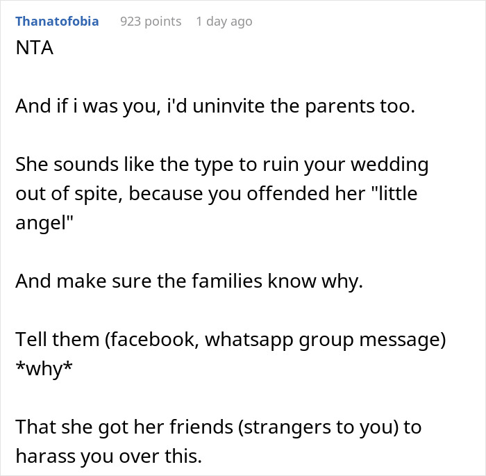 Mom Fuming As Her 12 Y.O. Daughter Isn't Invited To Wedding After Ruining Another One Before