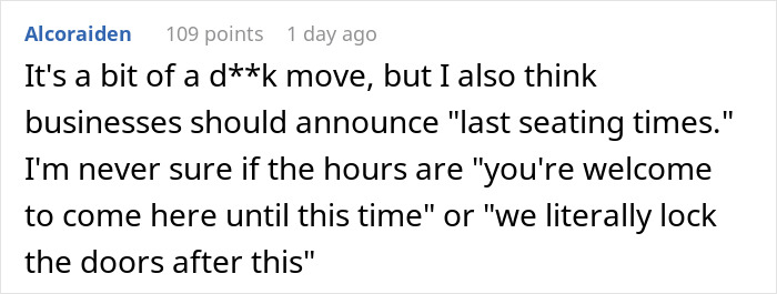 Woman Doesn&rsquo;t Get What&rsquo;s Wrong With Going To A Restaurant Before Closing, Gets A Reality Check