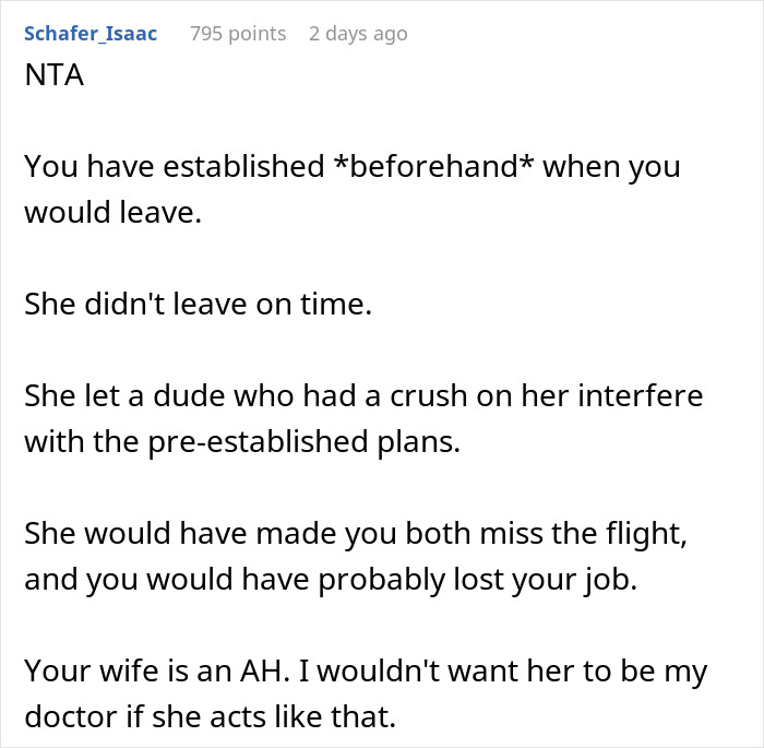 Husband Tells Wife They Need To Leave The Party To Catch A Flight But Gets Ignored, Leaves Alone