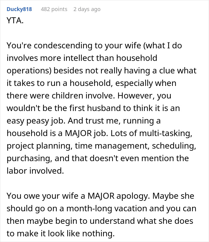 &ldquo;You Need To Go Back To Husband School&rdquo;: Guy Claps Back At Stay-At-Home Wife, She&rsquo;s Now Angry