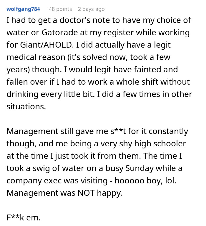 Boss Demands A Doctor’s Note To Allow This Cashier To Drink At The Register, Doc Doesn’t Hold Back Boss Demands A Doctor’s Note To Allow This Cashier To Drink At The Register, Doc Doesn’t Hold Back
