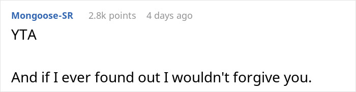 Comment on a forum discussing rich grandparents promising inheritance while the mom objects to conditions.