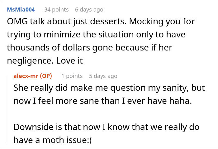 Woman Finds All Her Clothes Ruined, Regrets Not Listening To "Germaphobe" Roommate Woman Finds All Her Clothes Ruined, Regrets Not Listening To "Germaphobe" Roommate