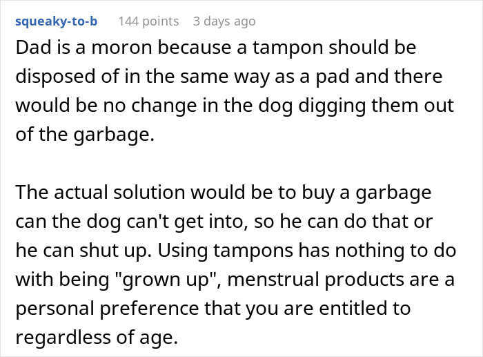 Teen Snaps At Dad After He Mansplained How She Should Handle Her Period