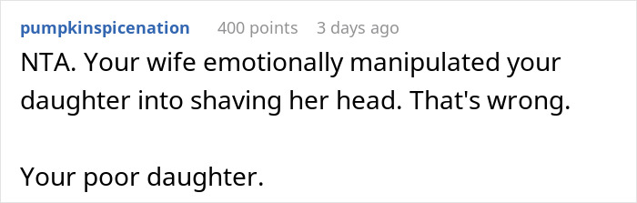&ldquo;Not Sure If I Can Move Past This&rdquo;: Dad Furious After Wife Pressures Daughter To Shave Her Head