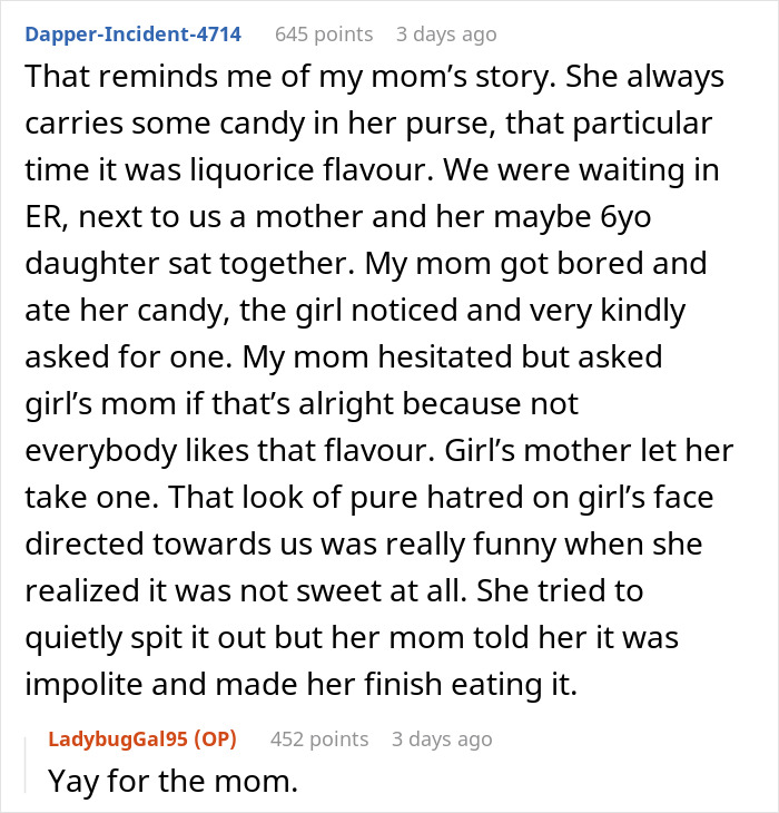 Mom Demands Stranger Share Her Candy With Her Kid, Regrets It After The Kid's Face Goes Red