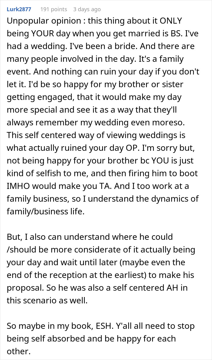 "Me And My Wife Were Appalled": Guy Proposes At Brother's Wedding, Gets Fired The Very Next Day "Me And My Wife Were Appalled": Guy Proposes At Brother's Wedding, Gets Fired The Very Next Day