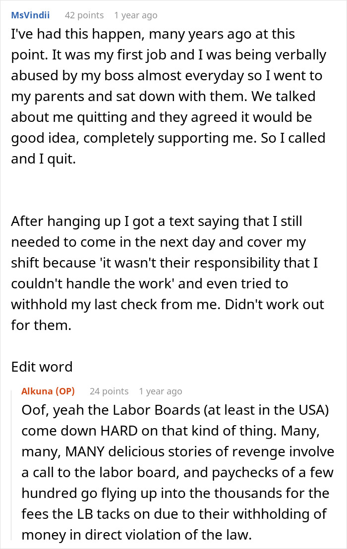 Manager Demands Ex-Employee Come Into Work, They Laugh In Her Face