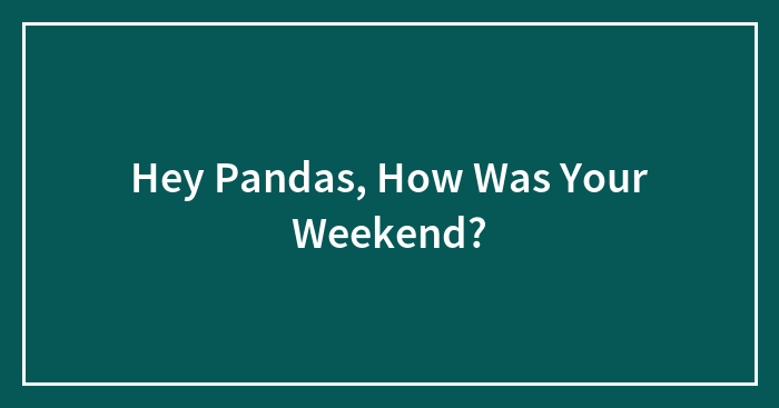 Hey Pandas, How Was Your Weekend?