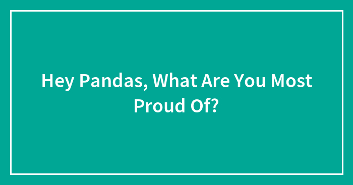 Hey Pandas, What Are You Most Proud Of?