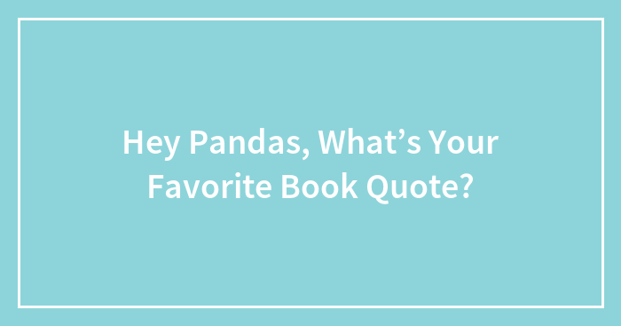 Hey Pandas, What’s Your Favorite Book Quote?