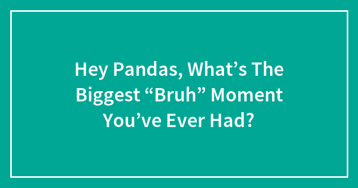 Hey Pandas, What’s The Biggest “Bruh” Moment You’ve Ever Had?