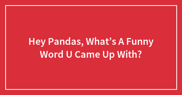 Hey Pandas, What’s A Funny Word U Came Up With?