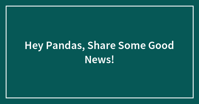 Hey Pandas, Share Some Good News!