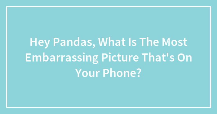 Hey Pandas, What Is The Most Embarrassing Picture That’s On Your Phone?