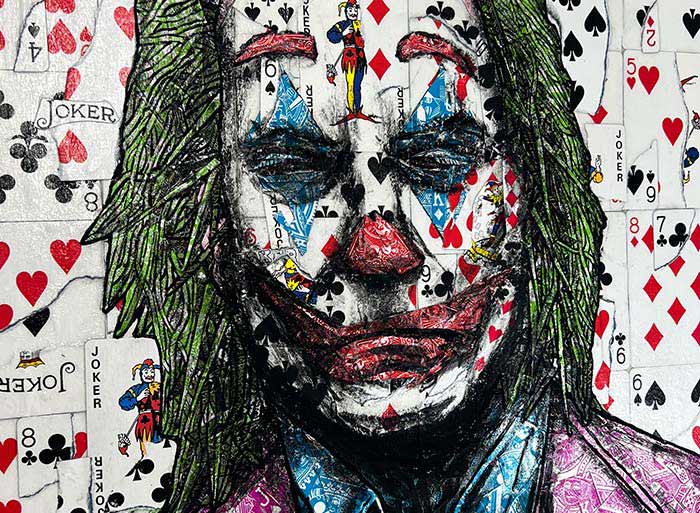 I Make Unique Collage Paintings By Using Only Playing Cards And Black Paint (18 Pics)