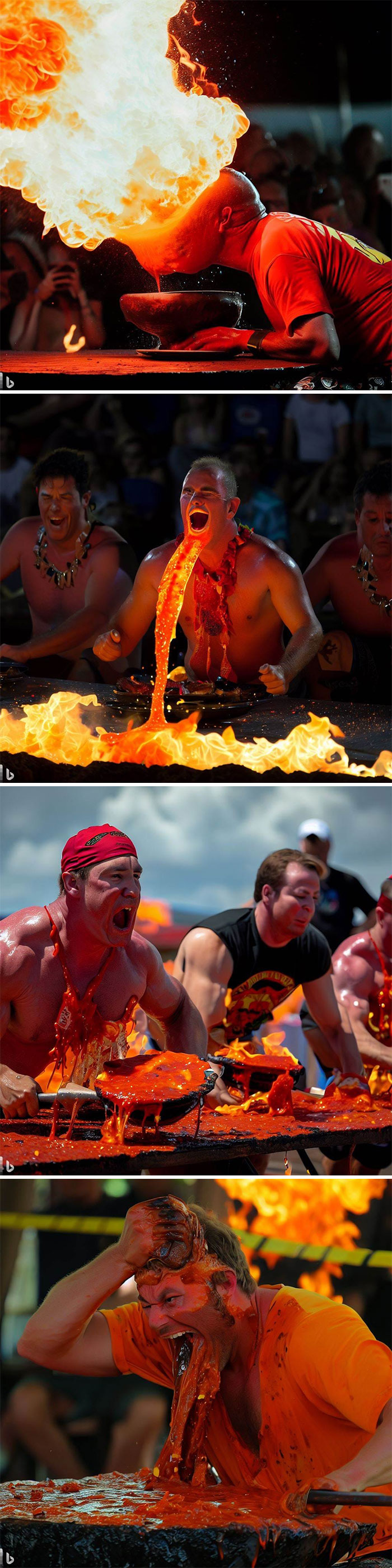 Competición extrema de comer lava