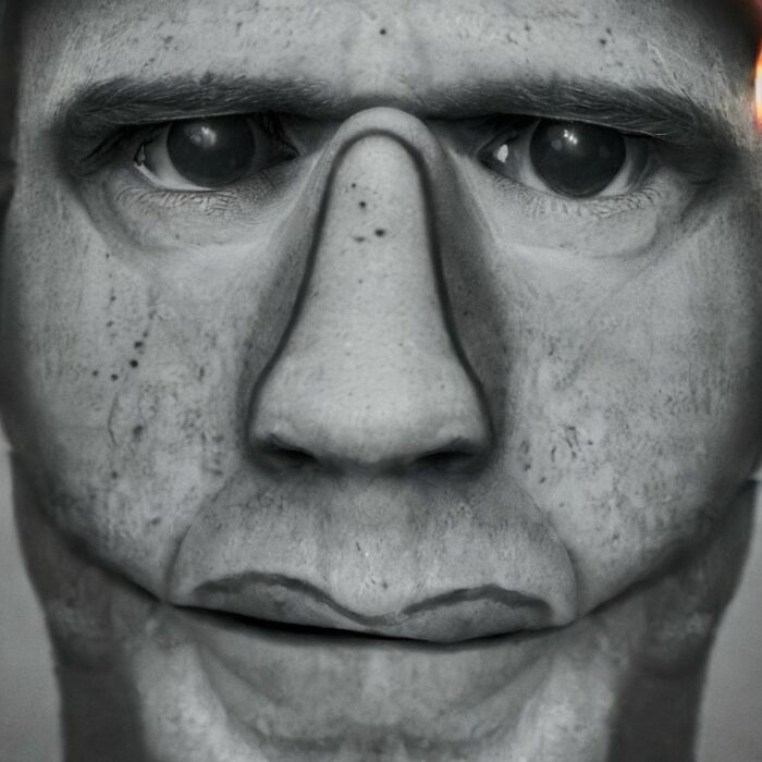 "Man's Face With Something Weird And Eerie Going On In There"