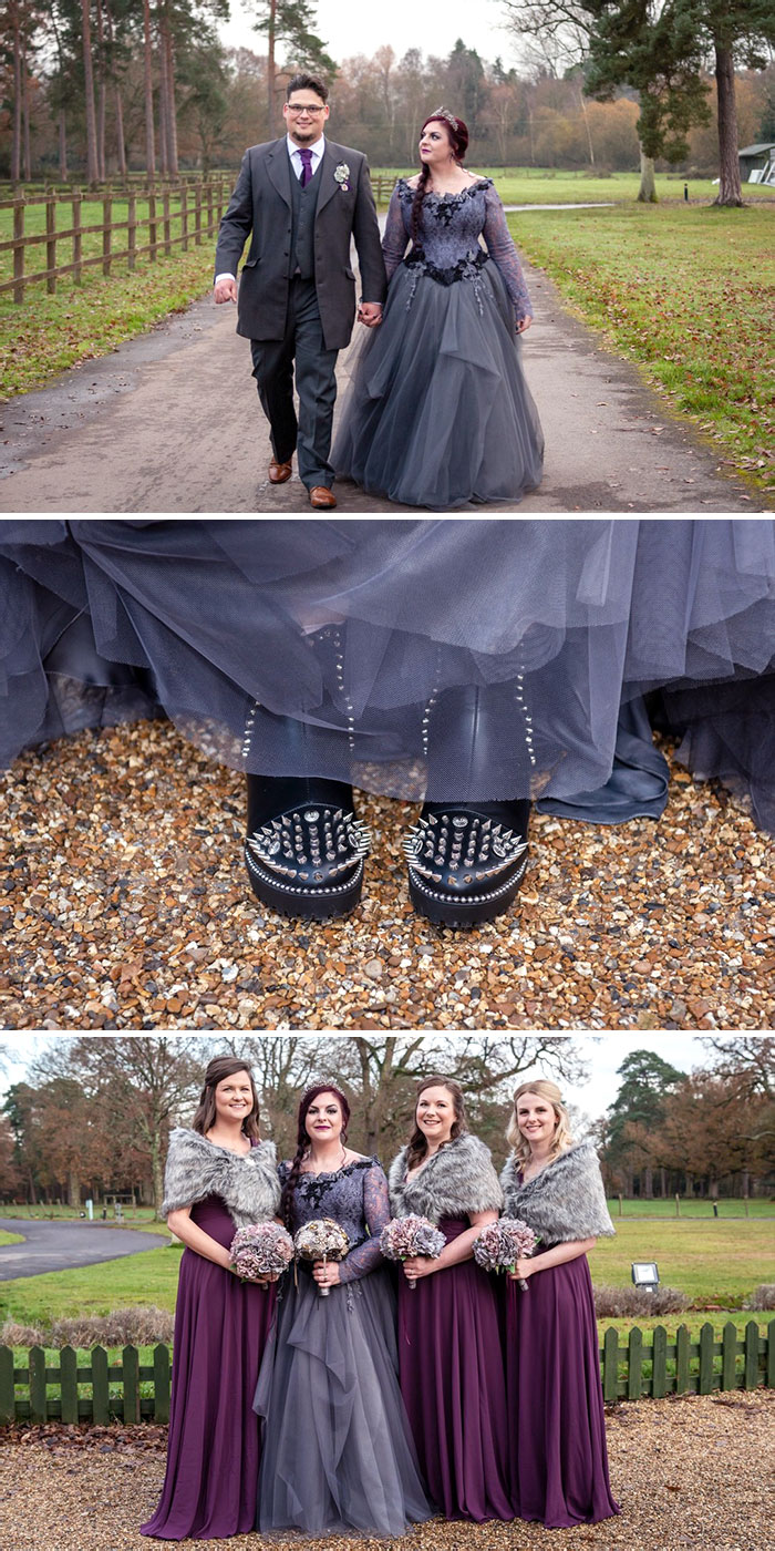 Our Gothic Queen Katie Looking Stunning In Her Bespoke Charcoal And Slate Grey Gown