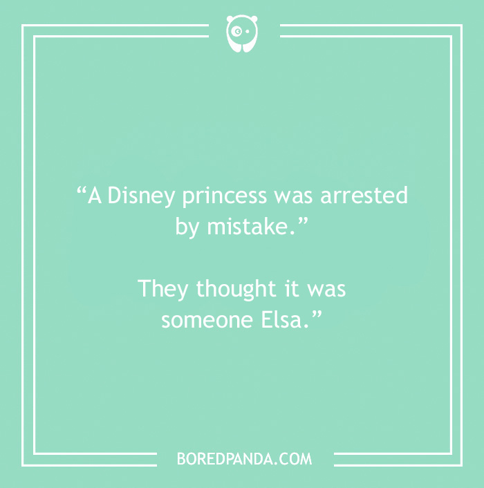 Disney joke on Disney princess being arrested 