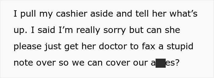 Boss Demands A Doctor’s Note To Allow This Cashier To Drink At The Register, Doc Doesn’t Hold Back Boss Demands A Doctor’s Note To Allow This Cashier To Drink At The Register, Doc Doesn’t Hold Back
