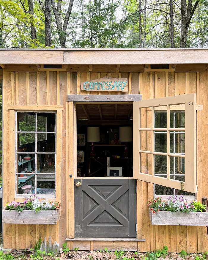 Wooden dutch door in the shed 