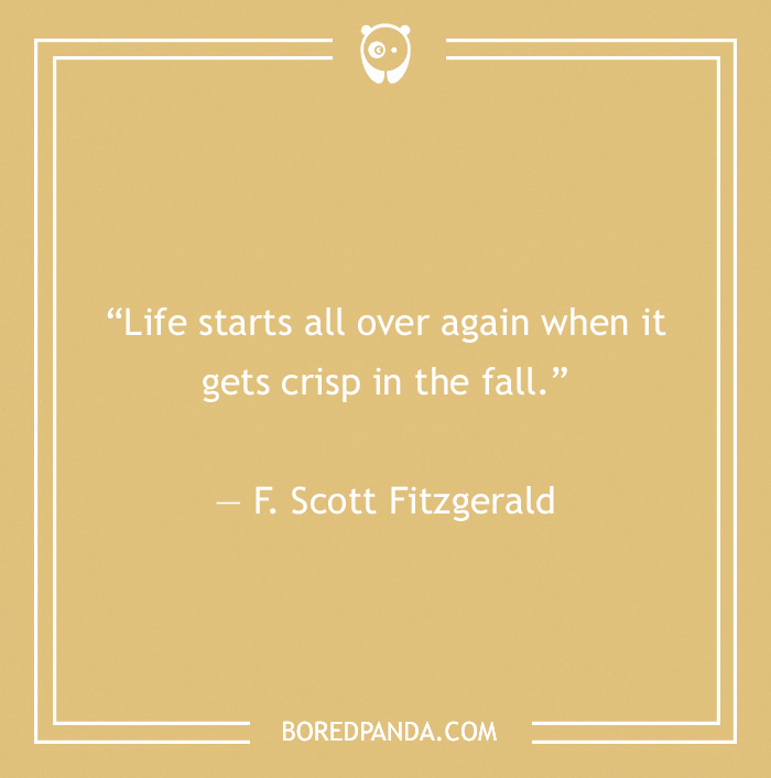 F. Scott Fitzgerald quote on the beginning of life in the Fall