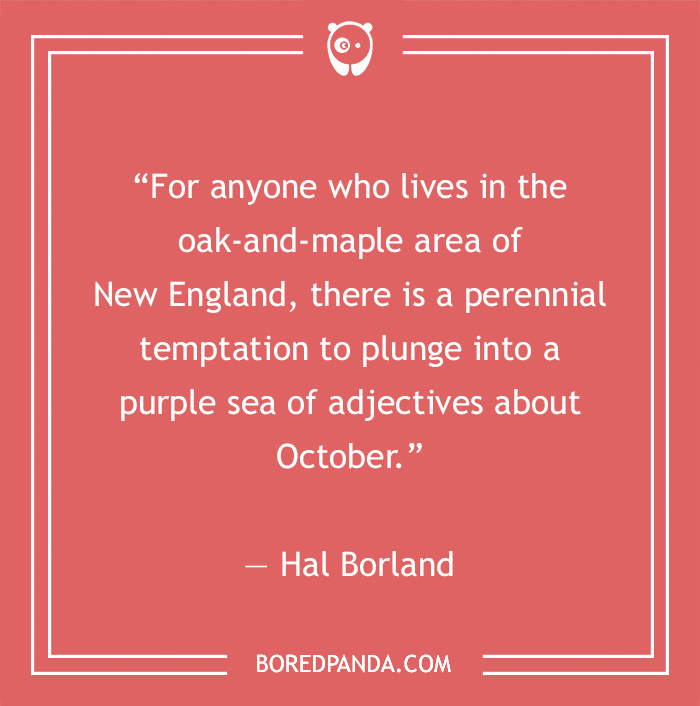 Hal Borland quote on oak-and-maple area of New England