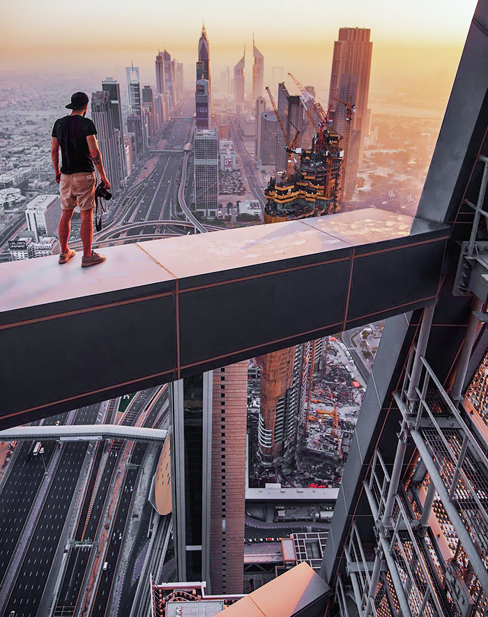 Exploring Abandoned Skyscrapers At Sunrise In Dubai