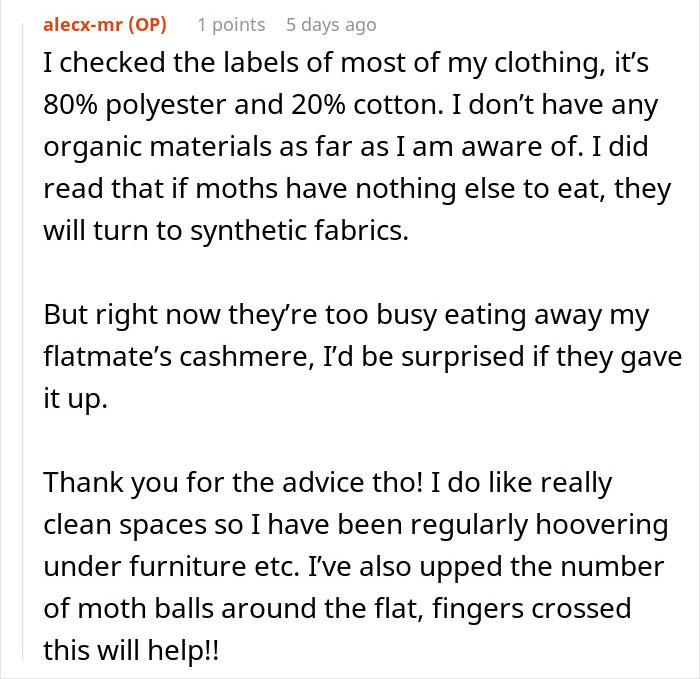 Woman Finds All Her Clothes Ruined, Regrets Not Listening To "Germaphobe" Roommate Woman Finds All Her Clothes Ruined, Regrets Not Listening To "Germaphobe" Roommate