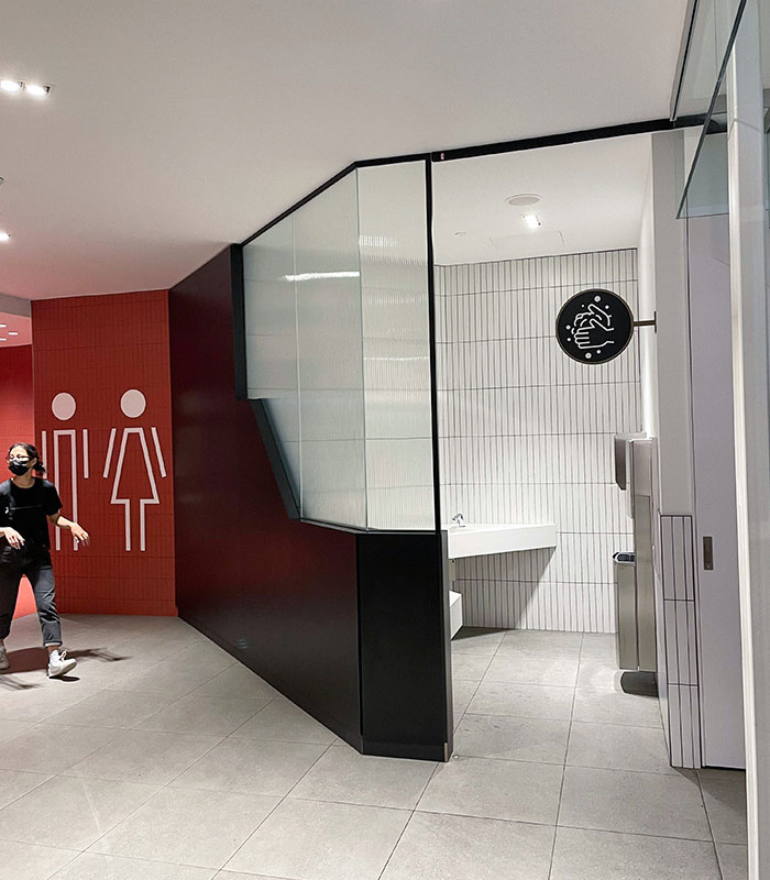 This Mall Has An Area To Wash Your Hands Without Having To Enter The Bathroom Area