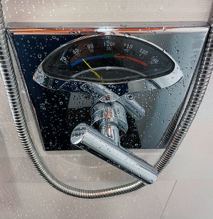 My Hotel Shower Had A Water Thermometer
