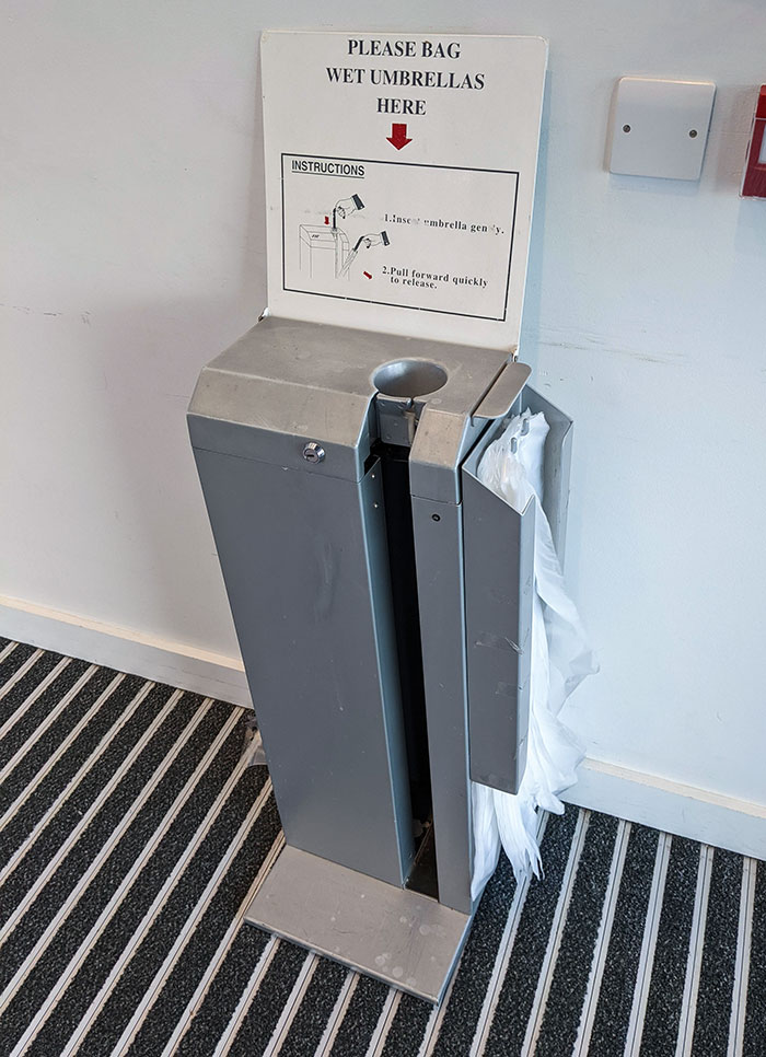 This Wet Umbrella Contraption At A Hospital In England. I Have Never Seen This