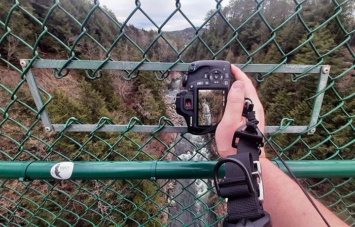 This Bridge's Fencing Has Holes In It For Cameras
