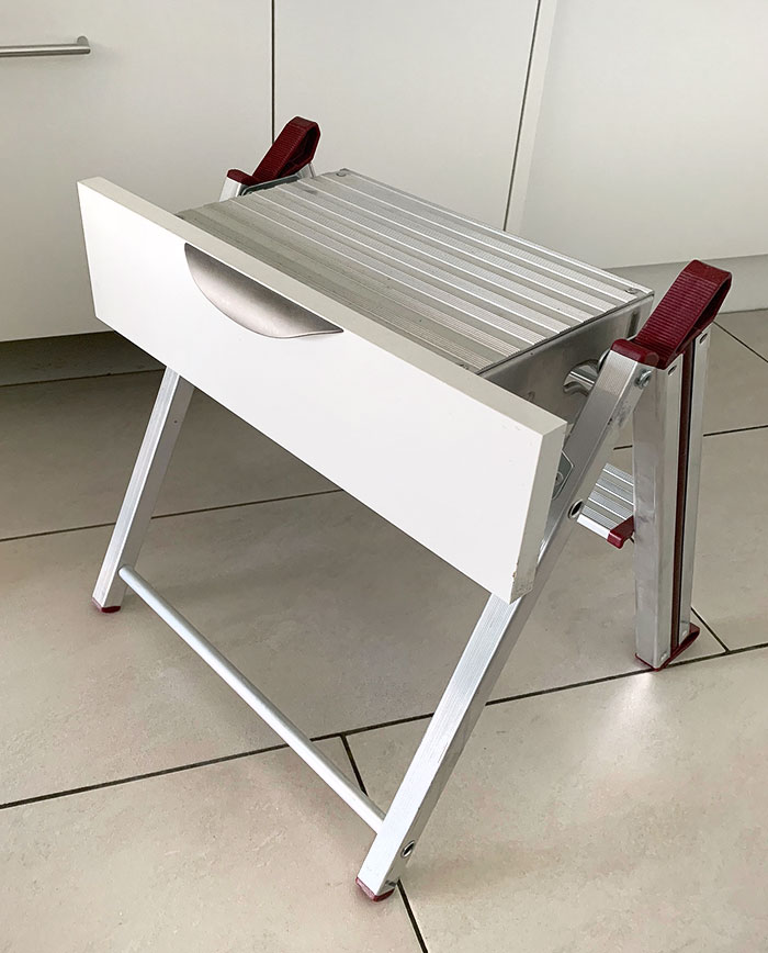 I Recently Moved Into A Place With A Fitted Kitchen. The Kitchen Has A Hidden Compartment Holding A Step Stool