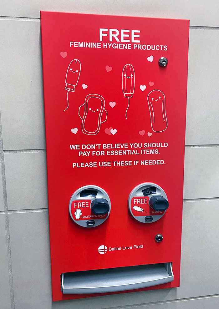Dallas Love Field Airport Offers Free Feminine Hygiene Products