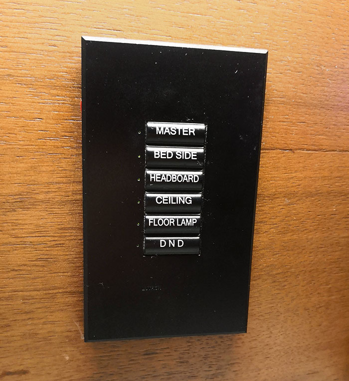 Simplistic Light Switches In A Hotel