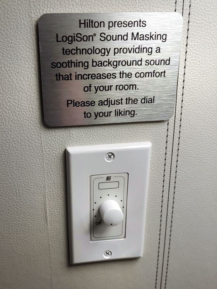 My Hotel Room Had A White Noise Machine Installed In The Wall