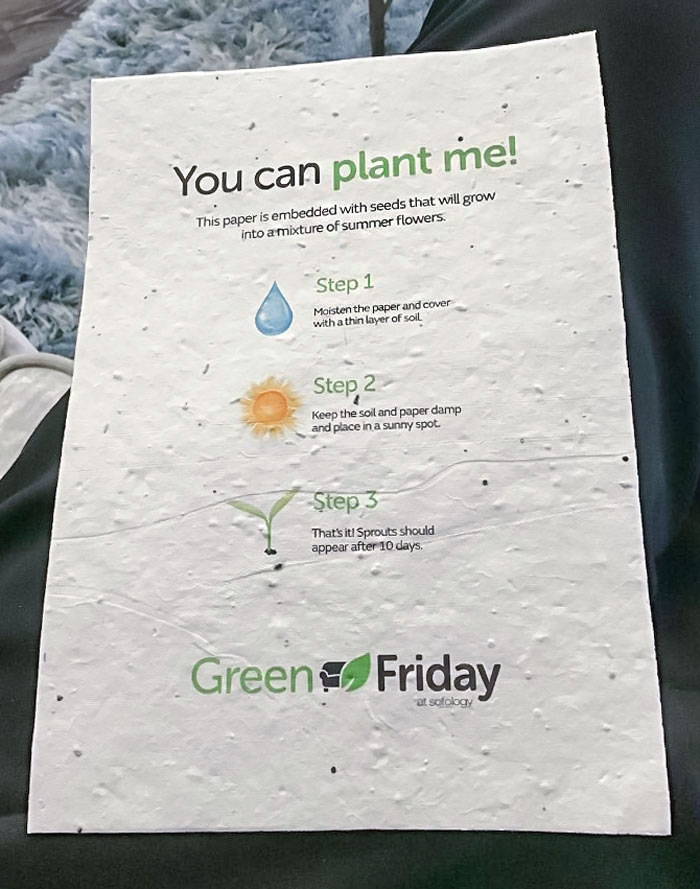 I Was Handed This At A Furniture Store. You Can Plant This Paper Embedded With Seeds, And It Will Grow Into Flowers