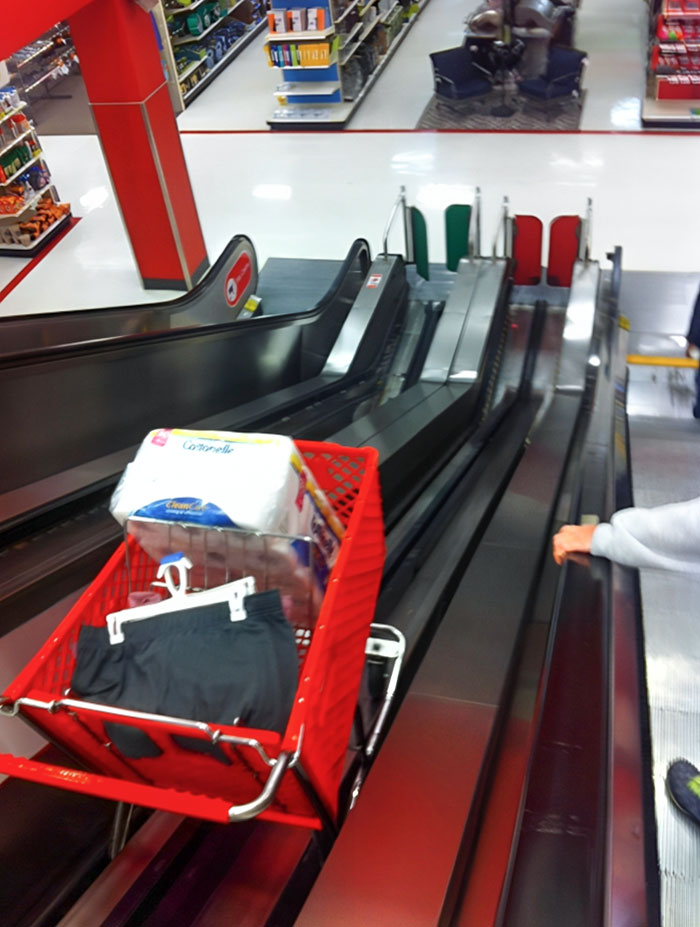 My Local Department Store Has An Escalator Just For Carts