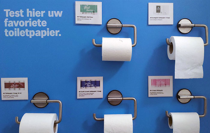 This Dutch Grocery Store Offers Samples Of All Their Toilet Paper In Their Restrooms